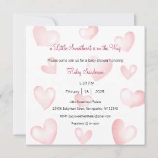 A Little Sweetheart is on the Way Invitation Kaart