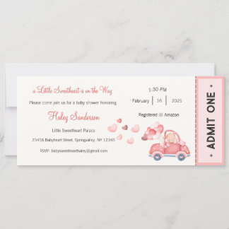 A Little Sweetheart is on the Way Invitation Kaart