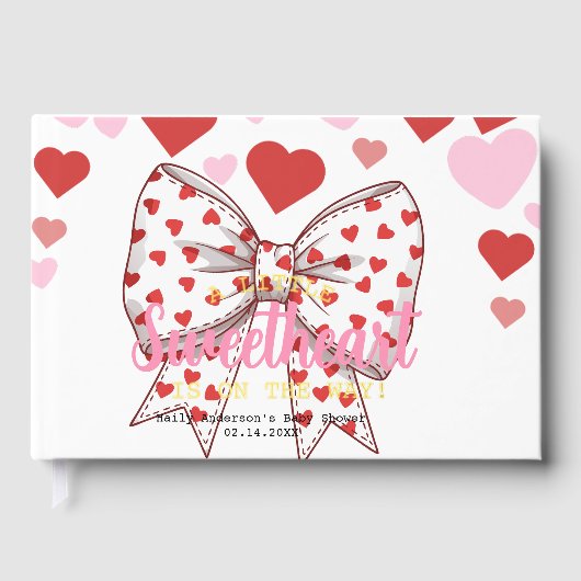 A Little Sweetheart is op de weg baby shower Gastenboek (Voorkant)