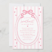 A Little Sweetheart Pink Bow Baby Shower Kaart (Voorkant)