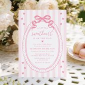 A Little Sweetheart Pink Bow Baby Shower Kaart