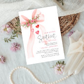 A little Sweetheart Pink bow Valentine Baby shower Kaart