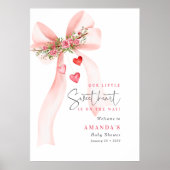 A little Sweetheart Pink bow Valentine Baby shower Poster (Voorkant)