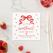 A Little Sweetheart Red Bow Baby Shower Servet (Insitu)