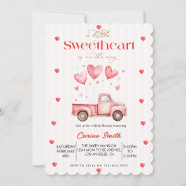 A  Little Sweetheart truck Baby Shower  Kaart