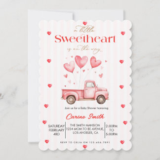 A  Little Sweetheart truck Baby Shower  Kaart