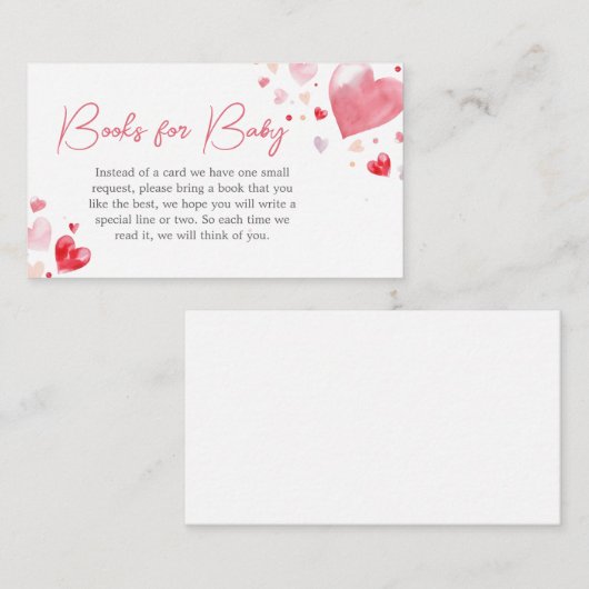 A Little Sweetheart Valentijn Boeken voor Baby Informatiekaartje (Voorkant / Achterkant)