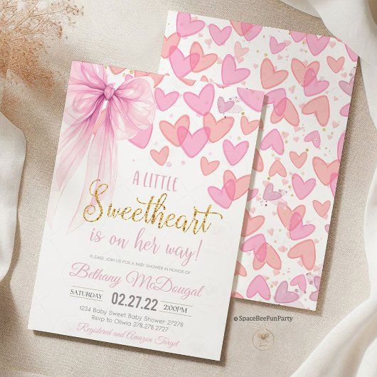 A Little Sweetheart Valentine Baby Is on her way  Kaart