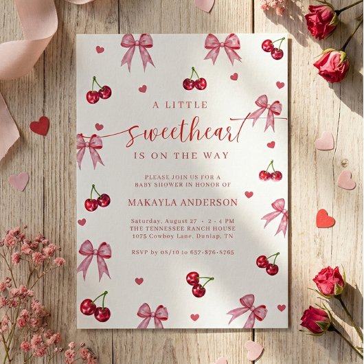 A Little Sweetheart Valentine Baby Shower Kaart