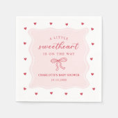 A Little Sweetheart Valentine Bow Baby Shower Servet (Voorkant)
