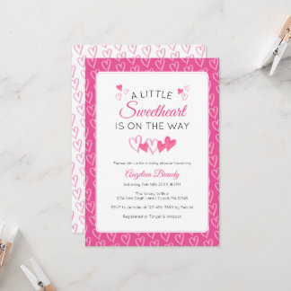 A Little SweetHeart Valentine Hearts Baby Shower Kaart