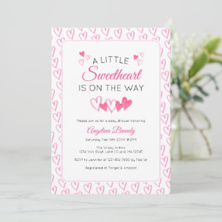 A Little SweetHeart Valentine Hearts Baby Shower Kaart