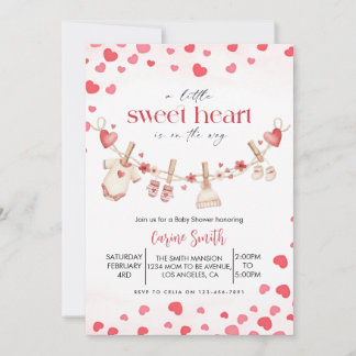 A  Little Sweetheart valentine's Baby Shower   Kaart