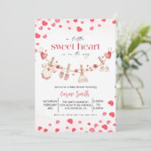 A  Little Sweetheart valentine's Baby Shower   Kaart (Staand voorkant)