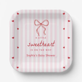 A Little Sweetheart Valentine's Baby Shower Papieren Bordje