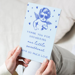 A Little Sweetheart Valentines Boy Baby Shower Bedankkaart
