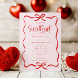 A little sweetheart Valentines girl baby shower Kaart