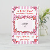 A Little Treat Valentine's Gift Card Holder Card Kaart (Staand voorkant)