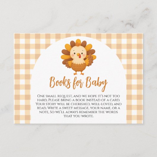 A Little Turkey Baby Shower Books For Baby Informatiekaartje (Voorkant)