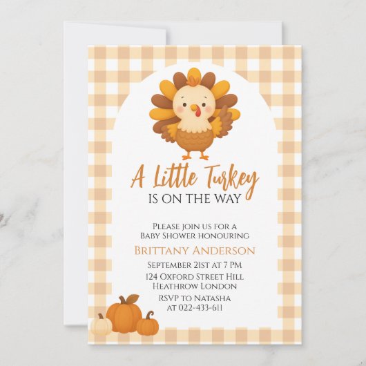 A Little Turkey Baby Shower Thanksgiving Kaart (Voorkant)