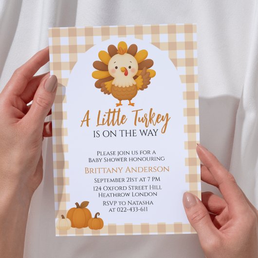A Little Turkey Baby Shower Thanksgiving Kaart