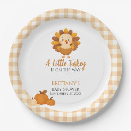 A Little Turkey Baby Shower Thanksgiving Papieren Bordje