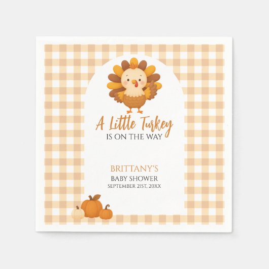 A Little Turkey Baby Shower Thanksgiving Servet (Voorkant)