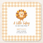 A Little Turkey Fall Baby Shower Thanksgiving Kartonnen Onderzetters (Voorkant)