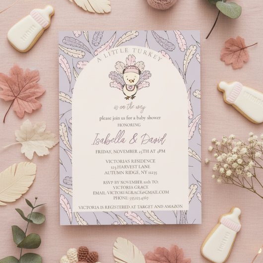A Little Turkey is op weg naar het Baby shower Kaart