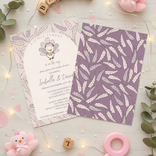 A Little Turkey is op weg naar het Baby shower Kaart