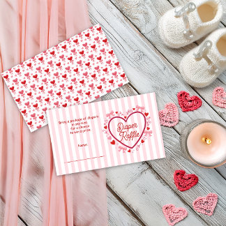 A Little Valentine Pink Baby Shower Diaper Raffle Informatiekaartje