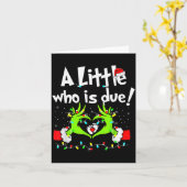 A Little Who Is Due Christmas Pregnancy Announceme Kaart (Gele Bloem)