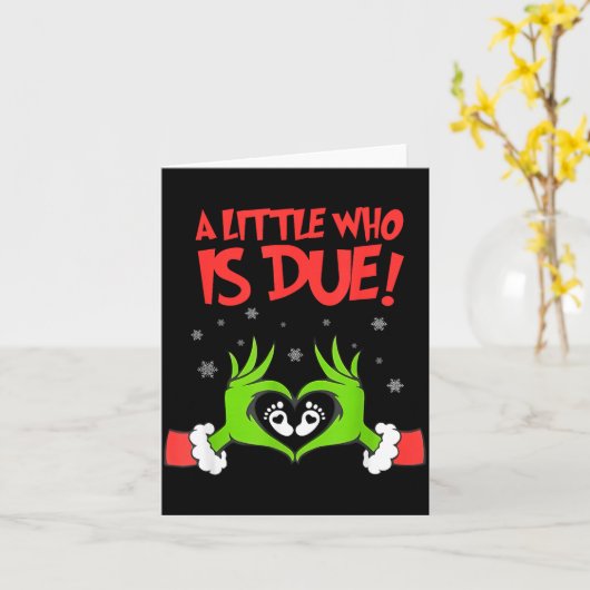 A Little Who Is Due Cute Christmas Pregnancy Annou Kaart (Gele Bloem)