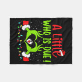 A Little Who Is Due Funny Christmas Pregnancy Anno Fleece Deken (Voorkant (Horizontaal))