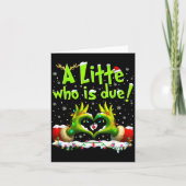 A Little Who Is Due Funny Christmas Pregnancy Anno Kaart (Voorkant)