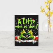 A Little Who Is Due Funny Christmas Pregnancy Anno Kaart (Gele Bloem)