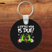 A Little Who Is Due Funny Christmas Pregnancy Anno Sleutelhanger (Voorkant)