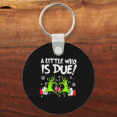 A Little Who Is Due Funny Christmas Pregnancy Anno Sleutelhanger (Voorkant)