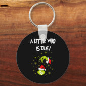 A Little Who Is Due Funny Christmas Pregnancy Anno Sleutelhanger (Voorkant)