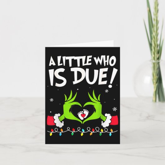 A Little Who Is Due Pregnancy Announcement Christm Kaart (Voorkant)