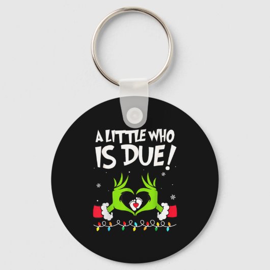 A Little Who Is Due Pregnancy Announcement Christm Sleutelhanger (Voorkant)