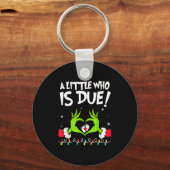 A Little Who Is Due Pregnancy Announcement Christm Sleutelhanger (Voorkant)