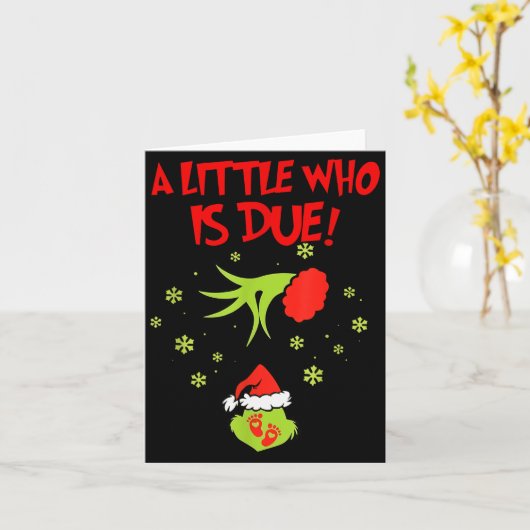 A Little Who Is Due Shirt Christmas Pregnancy  Kaart (Gele Bloem)