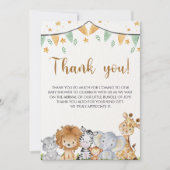 A Little Wild One - Baby Shower Safari Animals Bedankkaart (Voorkant)