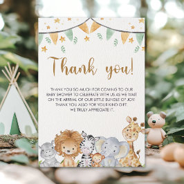 A Little Wild One - Baby Shower Safari Animals Bedankkaart
