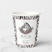 A Little Wild One Baby Shower Zebra Print Papieren Bekers (Achterkant)