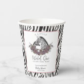 A Little Wild One Baby Shower Zebra Print Papieren Bekers (Voorkant)