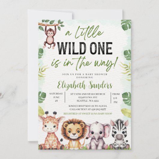 A Little Wild One is On the Way - Baby shower boy Kaart (Voorkant)