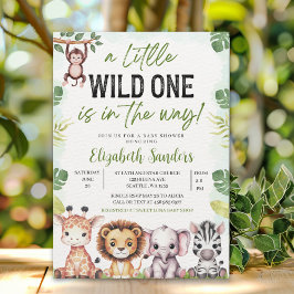 A Little Wild One is On the Way - Baby shower boy Kaart