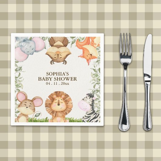 A Little Wild One is on the way - Jungle Animals Servet